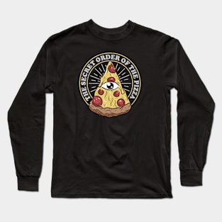 The Secret Order Of The Pizza Funny All Seeing Eye Pizza Long Sleeve T-Shirt